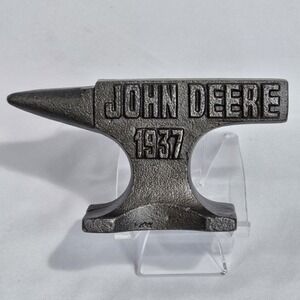 John Deere 1937 Cast Iron Anvil W/ Antique Finish and Raised Letters Paperweight